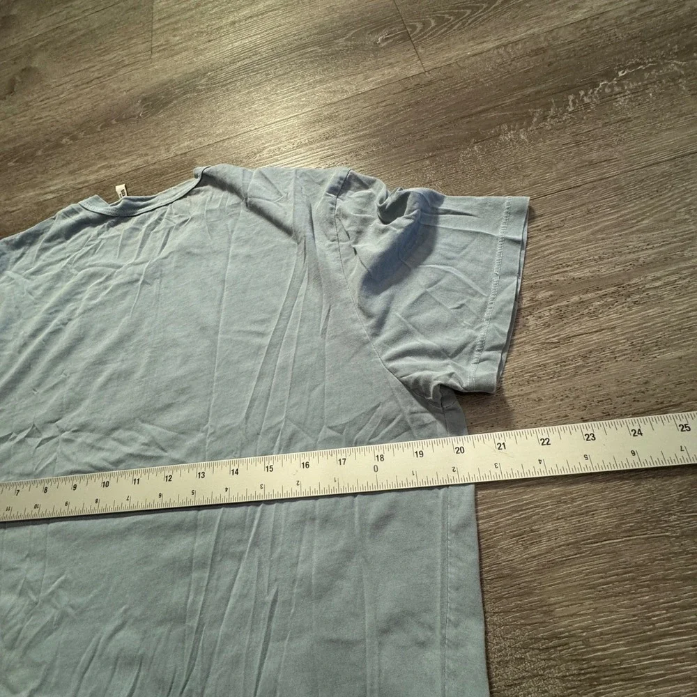 Buck Mason Shirt Mens M Blue 100% Cotton Heritage Slub Curved Hem BM11007 Tee